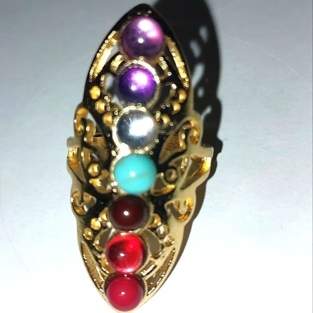 Hand crafted vintage bohemian turquoise ring